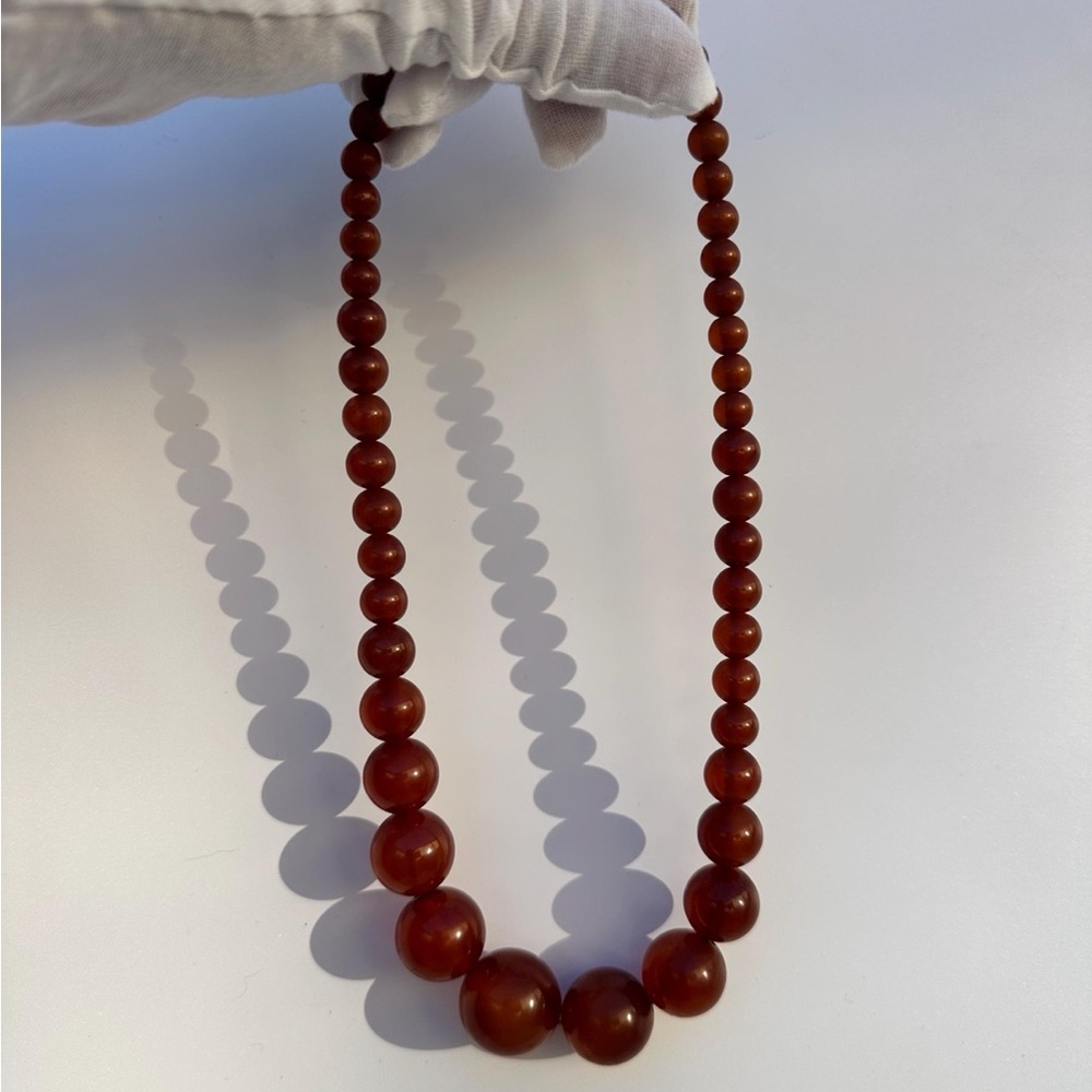 Vintage Cherry Amber Bake-light Bead Necklace - Picture 5 of 9
